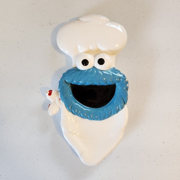 Vintage 1980s Ceramic Sesame Street Cookie Monster Trinket Soap Dish Platter 80s - Picture 1 of 7